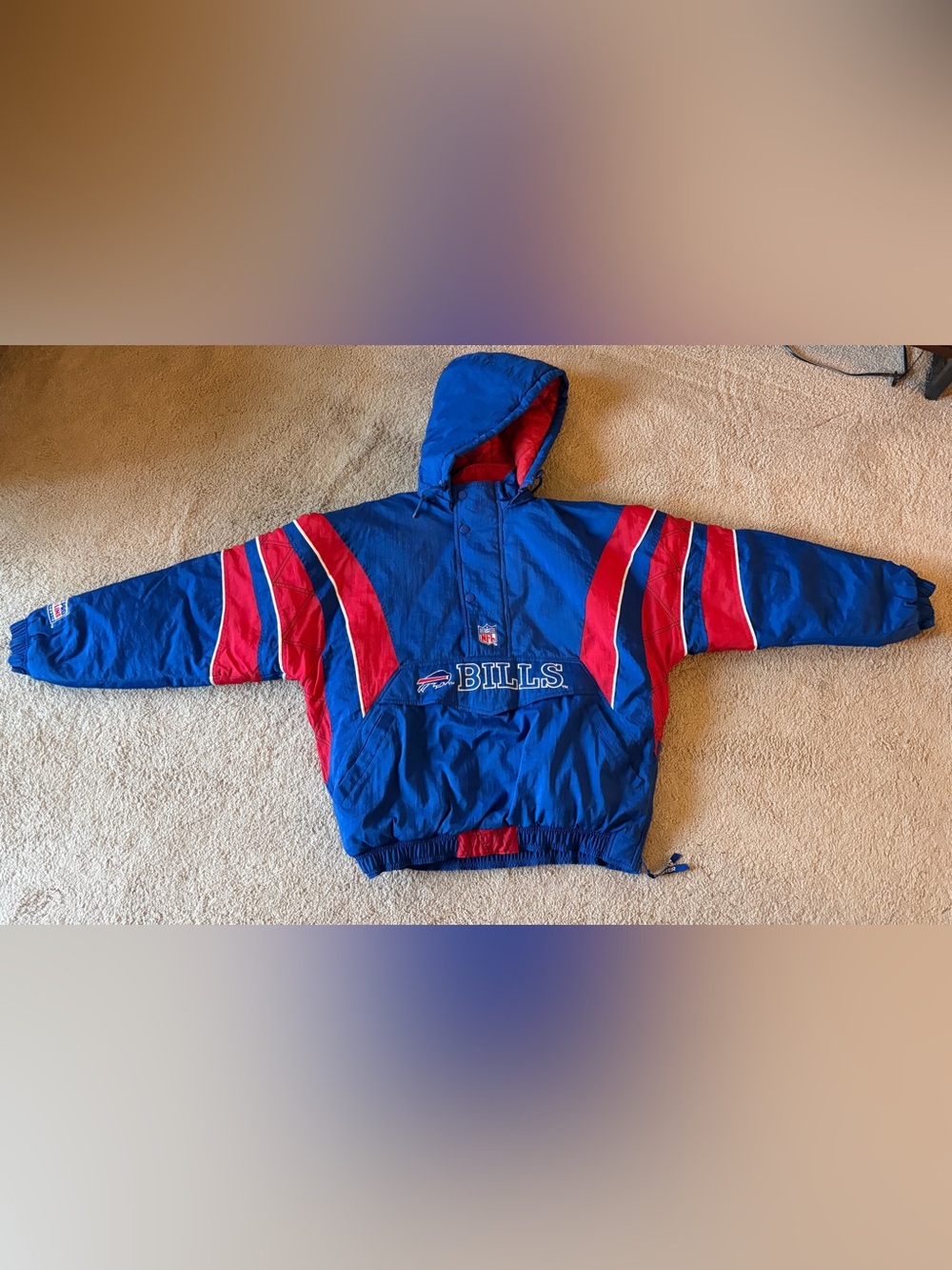 Buffalo Bills NFL Half-Zip Hoodie Starter Jacket Size XL